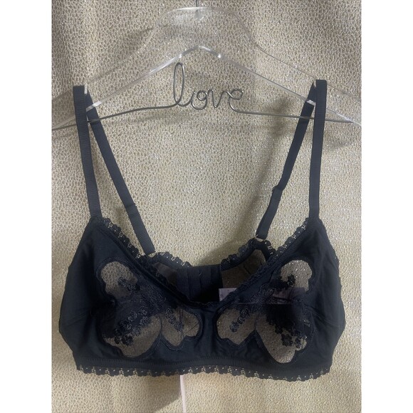 Savage X Fenty A Peek Behind The Lace Black Bralette & String Bikini Sz Lg New - Picture 5 of 13